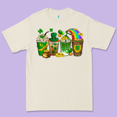 St. Patricks Day Coffee Drinks Premium Tee Designed By Neo Western