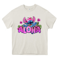 Cream aloha summer stitch Heavy Core Tee - Zillion Design Studio