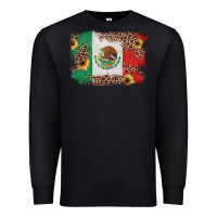 Black Mexican Flag with Leopard Premium Sweatshirt - texasbilliewilder