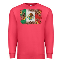 Cardinal Mexican Flag with Leopard Premium Sweatshirt - texasbilliewilder