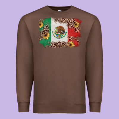 Mexican Flag With Leopard Premium Sweatshirt Designed By Texasbilliewilder