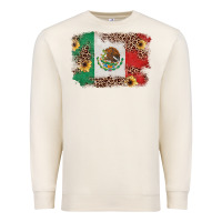 Sandshell Mexican Flag with Leopard Premium Sweatshirt - texasbilliewilder
