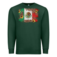 Sports Green Mexican Flag with Leopard Premium Sweatshirt - texasbilliewilder