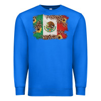 True Royal Mexican Flag with Leopard Premium Sweatshirt - texasbilliewilder