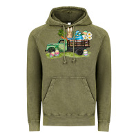 Vintage Olive easter hunt i̇n truck Vintage Hoodie - AdoDesignShop