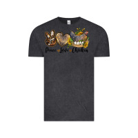 Vintage Black Western Peace Love Chickens Vintage Tee - LillyAllenDesigns