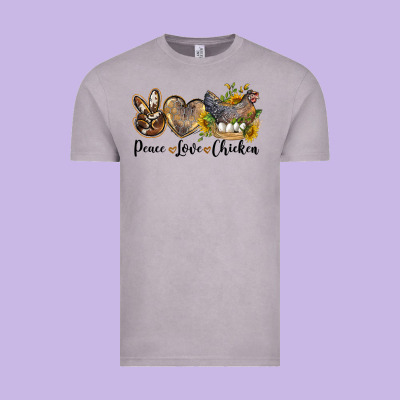 Western Peace Love Chickens Vintage Tee Designed By Lillyallendesigns