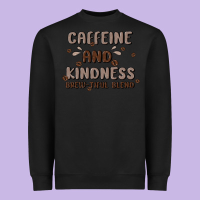 Caffeine & Kindness Heavyweight Sweatshirt Designed By Maliassmallbusiness