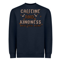 Navy caffeine & kindness Heavyweight Sweatshirt - MaliasSmallBusiness