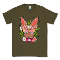 Army Green bunny with floral Classic Tee - MaliasSmallBusiness