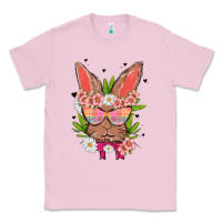 Bubblegum Pink bunny with floral Classic Tee - MaliasSmallBusiness
