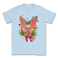 Dusty Blue bunny with floral Classic Tee - MaliasSmallBusiness