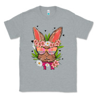 Heather Grey bunny with floral Classic Tee - MaliasSmallBusiness