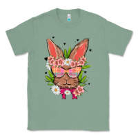 Sage bunny with floral Classic Tee - MaliasSmallBusiness