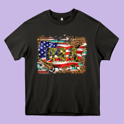 Western America Map Usa Heavy Core Tee Designed By Barkaloodesign