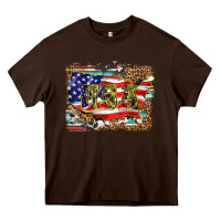 Chocolate Brown western america map usa Heavy Core Tee - BarkalooDesign
