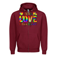 Burgundy all for love and love for love Zipper Hoodie - LillyAllenDesigns