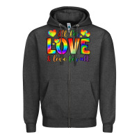 Charcoal Heather all for love and love for love Zipper Hoodie - LillyAllenDesigns
