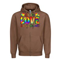 Chestnut all for love and love for love Zipper Hoodie - LillyAllenDesigns