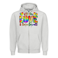 Dove Grey all for love and love for love Zipper Hoodie - LillyAllenDesigns