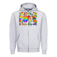 Heather Grey all for love and love for love Zipper Hoodie - LillyAllenDesigns