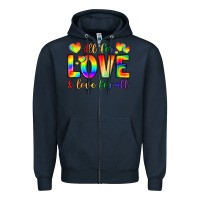 Navy all for love and love for love Zipper Hoodie - LillyAllenDesigns
