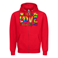 Red all for love and love for love Zipper Hoodie - LillyAllenDesigns
