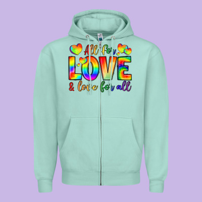 All For Love And Love For Love Zipper Hoodie Designed By Lillyallendesigns