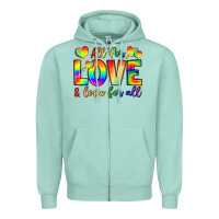 Seafoam all for love and love for love Zipper Hoodie - LillyAllenDesigns