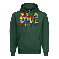 Sports Green all for love and love for love Zipper Hoodie - LillyAllenDesigns