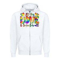 White all for love and love for love Zipper Hoodie - LillyAllenDesigns
