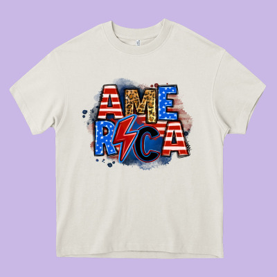 America Lightning Bolt Heavy Core Tee Designed By Zillion Design Studio