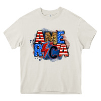 Cream america lightning bolt Heavy Core Tee - Zillion Design Studio