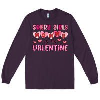 Plum sorry girls mommy is my valentine Long Sleeve Tee - MaliasSmallBusiness