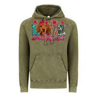 Vintage Olive love dachshunds Vintage Hoodie - Artiststas