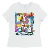 White happy last day of school Ladies Tee - Zillion Design Studio