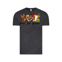 Vintage Black Peace Love Rooster With Sunflowers Vintage Tee - LillyAllenDesigns