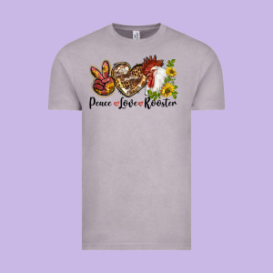 Peace Love Rooster With Sunflowers Vintage Tee Designed By Lillyallendesigns
