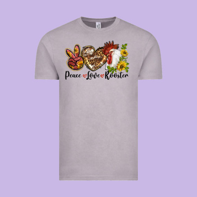 Peace Love Rooster With Sunflowers Vintage Tee Designed By Lillyallendesigns