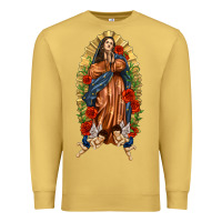 Antique Gold Lady of Guadalupe with Roses Premium Sweatshirt - texasbilliewilder
