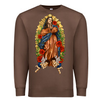 Chestnut Lady of Guadalupe with Roses Premium Sweatshirt - texasbilliewilder