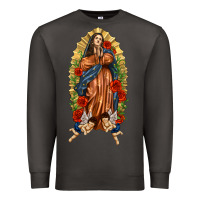 Smoke Lady of Guadalupe with Roses Premium Sweatshirt - texasbilliewilder