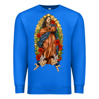 True Royal Lady of Guadalupe with Roses Premium Sweatshirt - texasbilliewilder