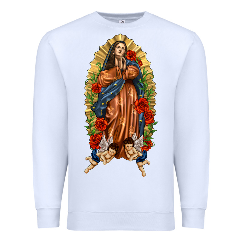 Lady Of Guadalupe With Roses Premium Sweatshirt by texasbilliewilder | Teevron