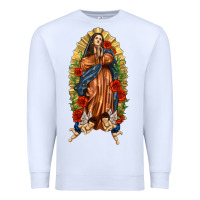 White Lady of Guadalupe with Roses Premium Sweatshirt - texasbilliewilder