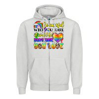 Dove Grey be careful who you hate it could be someone you Zipper Hoodie - LillyAllenDesigns