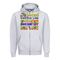 Heather Grey be careful who you hate it could be someone you Zipper Hoodie - LillyAllenDesigns