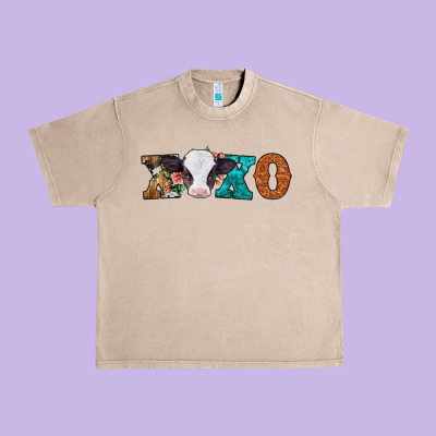 Xoxo Valentines Day Baby Cow Urban Heavy Tee Designed By Jasminsmagicworld