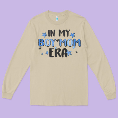In My Boy Mom Era Long Sleeve Tee Designed By Maliassmallbusiness