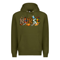 Army Green Fall Nurse Premium Hoodie - NancyCooperArtShop